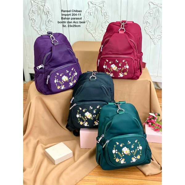 FILLYS - Tas Ransel Chibao Bordir Bunga Import 204-11