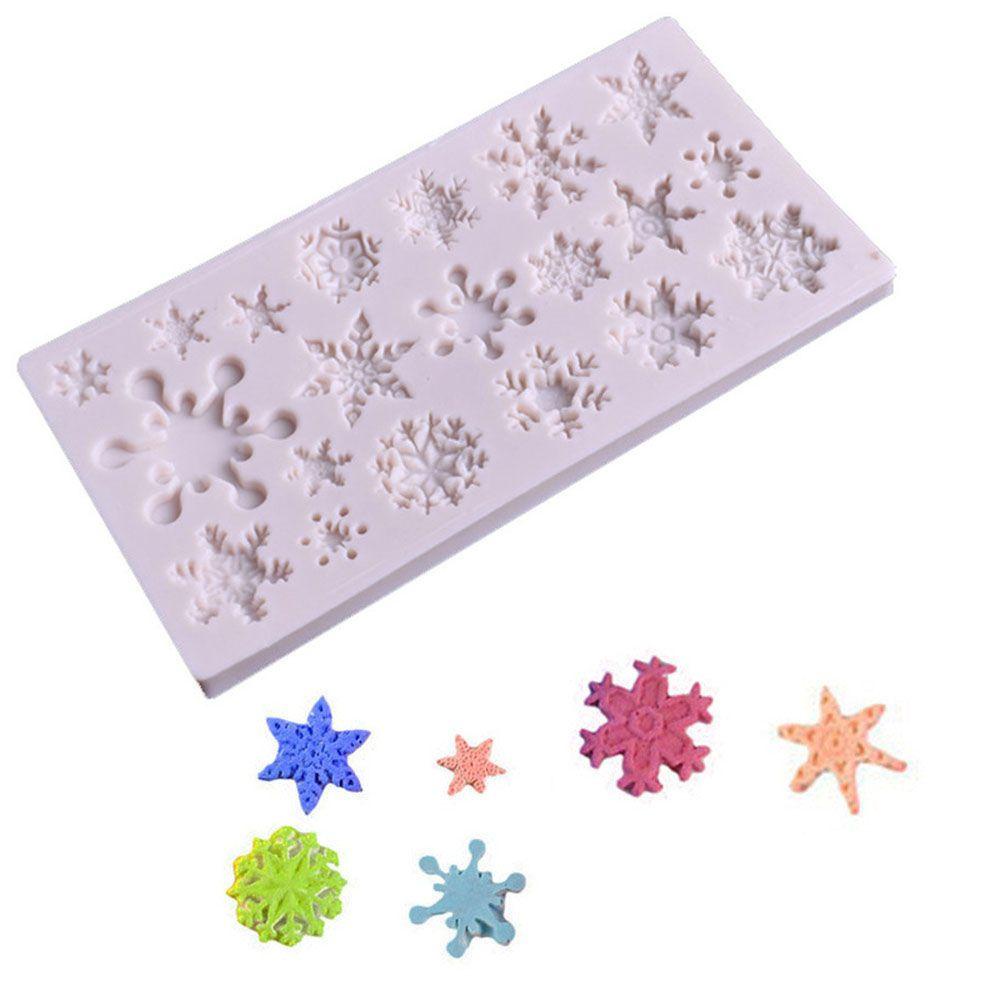 Populer Cetakan Snowflake 3D Natal Permen Fondant