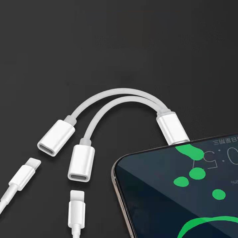 Adapter Cable Mobile Phone Double Lightning 2 in 1 Charging and Listening To Songs