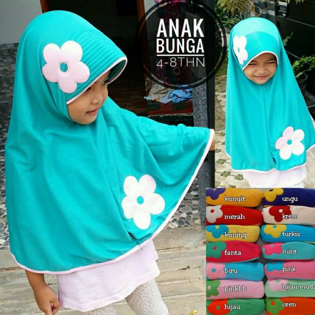 JILBAB BUNGA - JILBAB ANAK - JILBAB ANAK LUCU