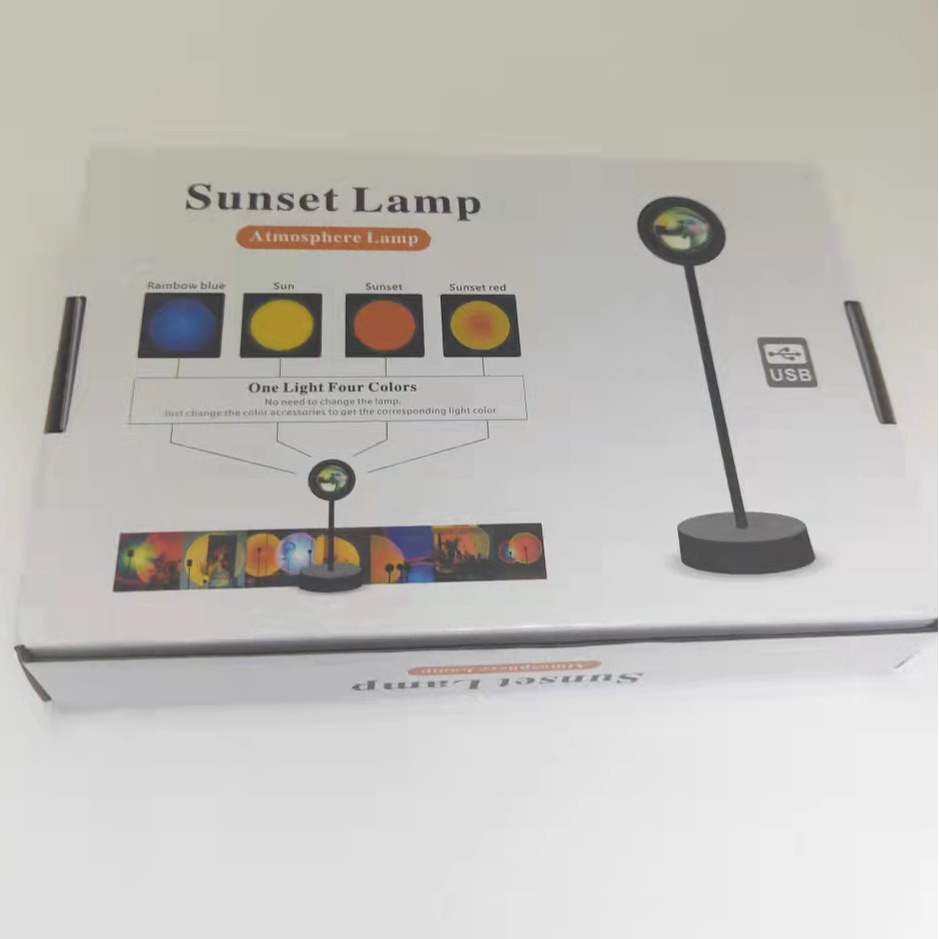 Lampu Sorot Dekorasi Kamar LED Sunset Lamp Model Stand Pendek - C-002 - 7RLL8UBK Black