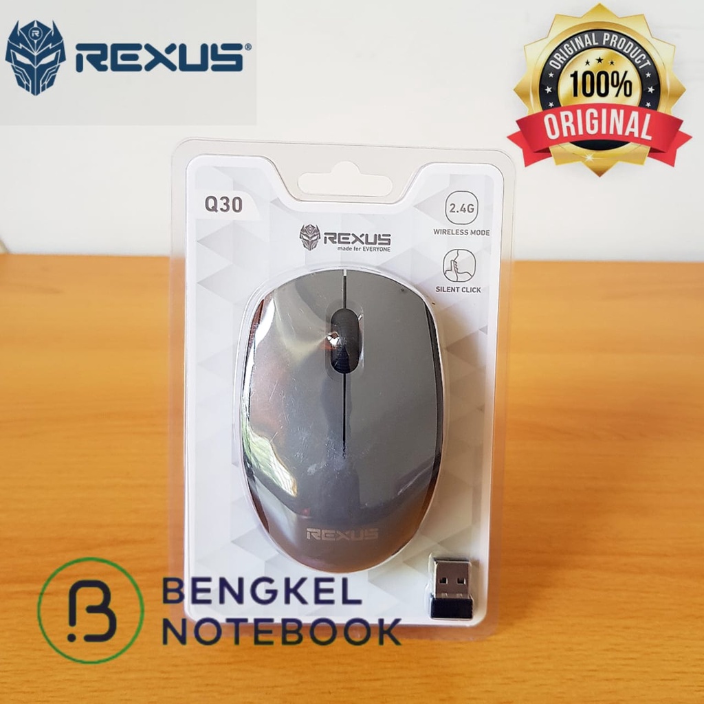 Mouse Wireless REXUS Q30 Black Silver &amp; White Silver