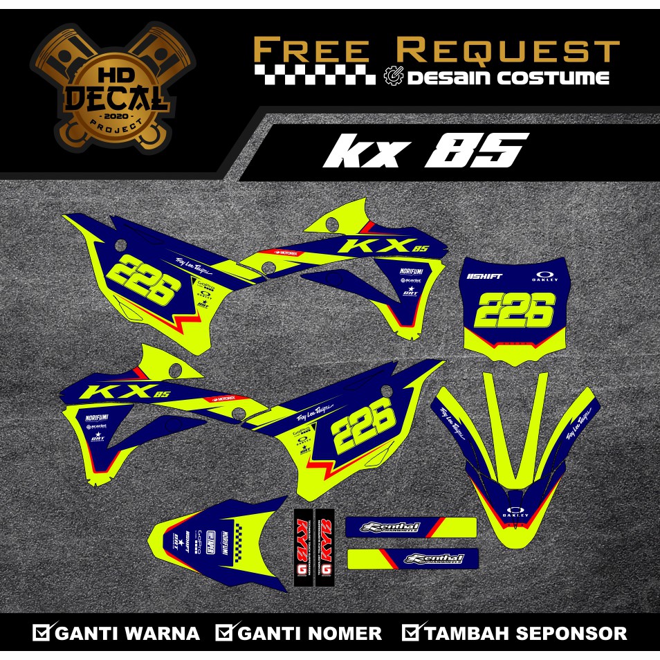 DECAL KX 85 FULL BODY DECAL KX 85 BEBEK STANDAR