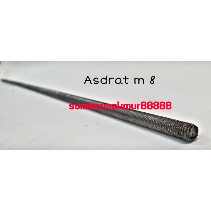 Asdrat Besi Mentah M 8 Baut Stud Bolt Full As drat