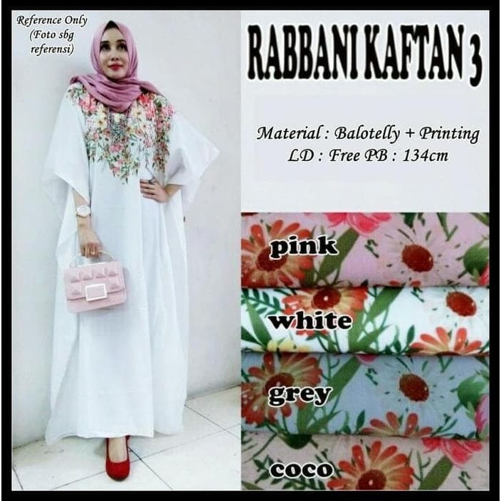 BIG SALE BAJU MUSLIM DRESS KAFTAN WANITA MUSLIM MOTIF BUNGA-BUNGA  ER-539