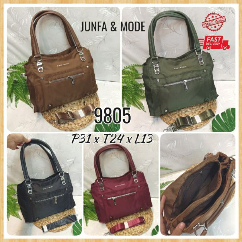 Tas Junfa & Mode Selempang Wanita Import 2 Ruang Bahan Parasut Terbaru 9805