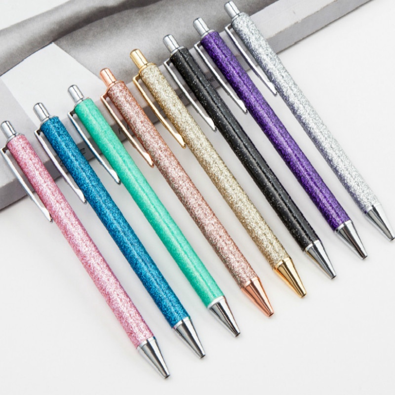 1 Pcs Ballpoint Pen 1.0mm Refill Pen Glitter Metal Pen Student Stationery Office School Pen