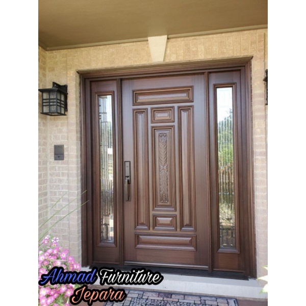 KUSEN PINTU UKIR KAYU JATI (ukuran menyesuwaikan)