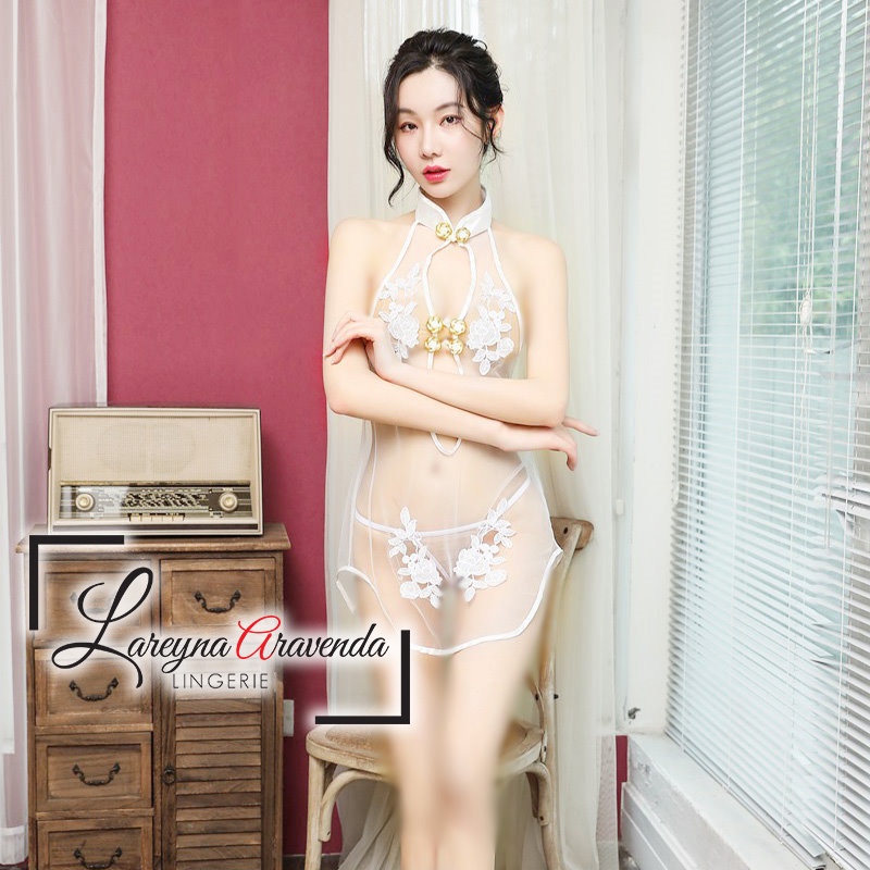 Set Lingerie + G String Seksi Model Cheongsam Shanghai LG074