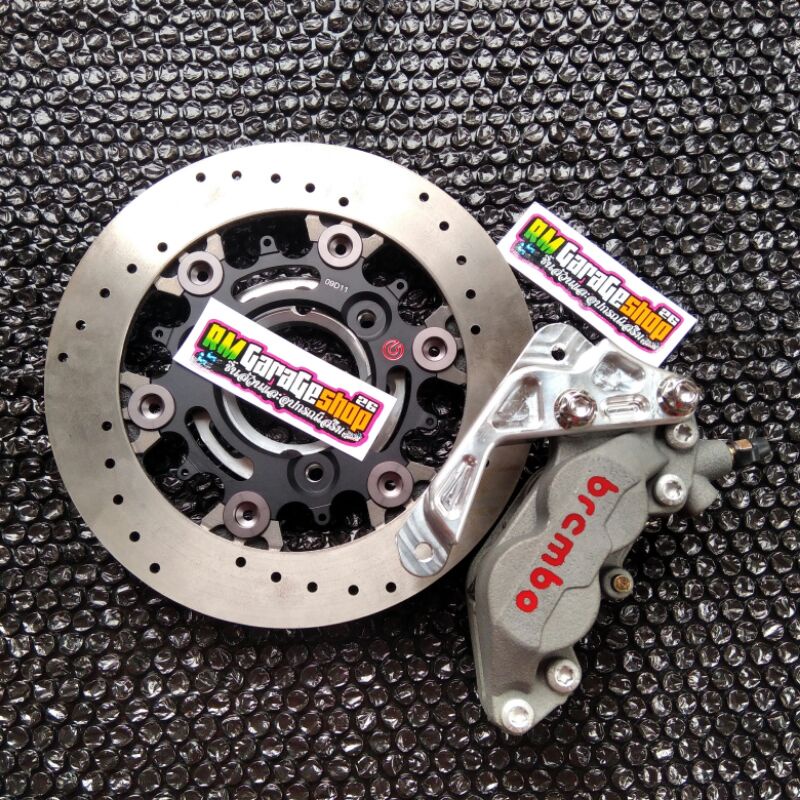 kaliper brembo 4p big kiri batu grade thailand + breket kaliper 4p big beat scoopy vario disc 220mm 