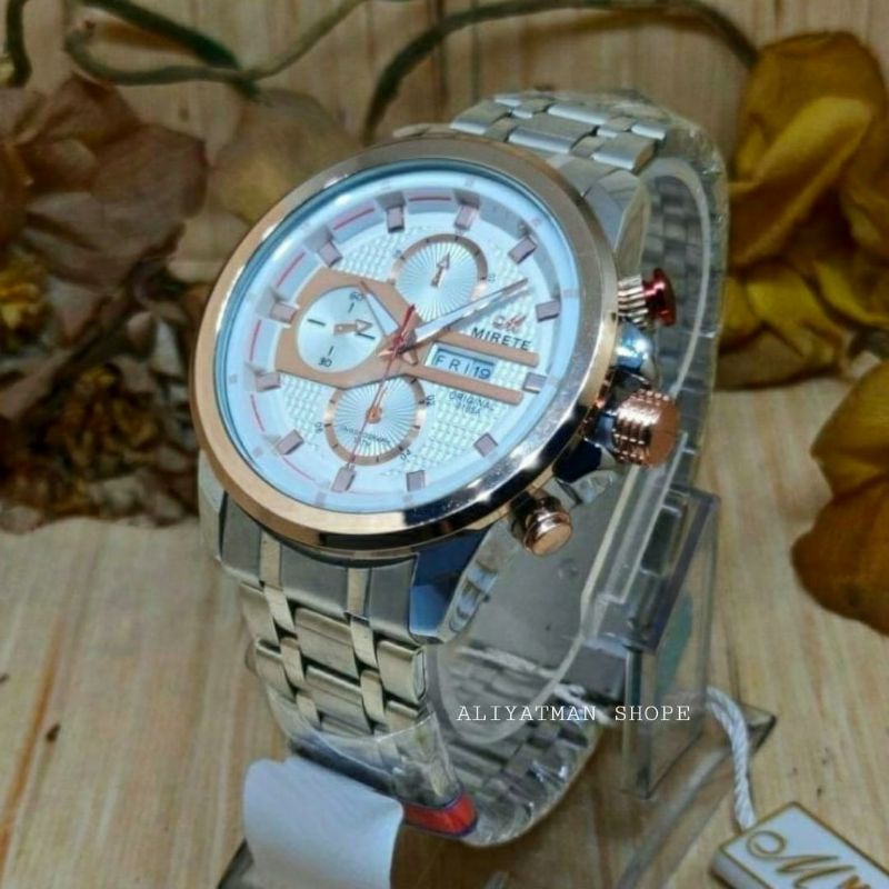 JAM TANGAN PRIA IMPORT MIRETE WATER RESISTANT 3M FREE BOX EXKLUSIF