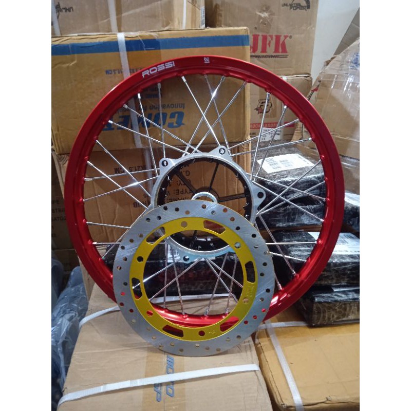 Velg paketan Depan Costum Jupiter ,Satria Fu ,Sonic ,Vixion ,Cb.150