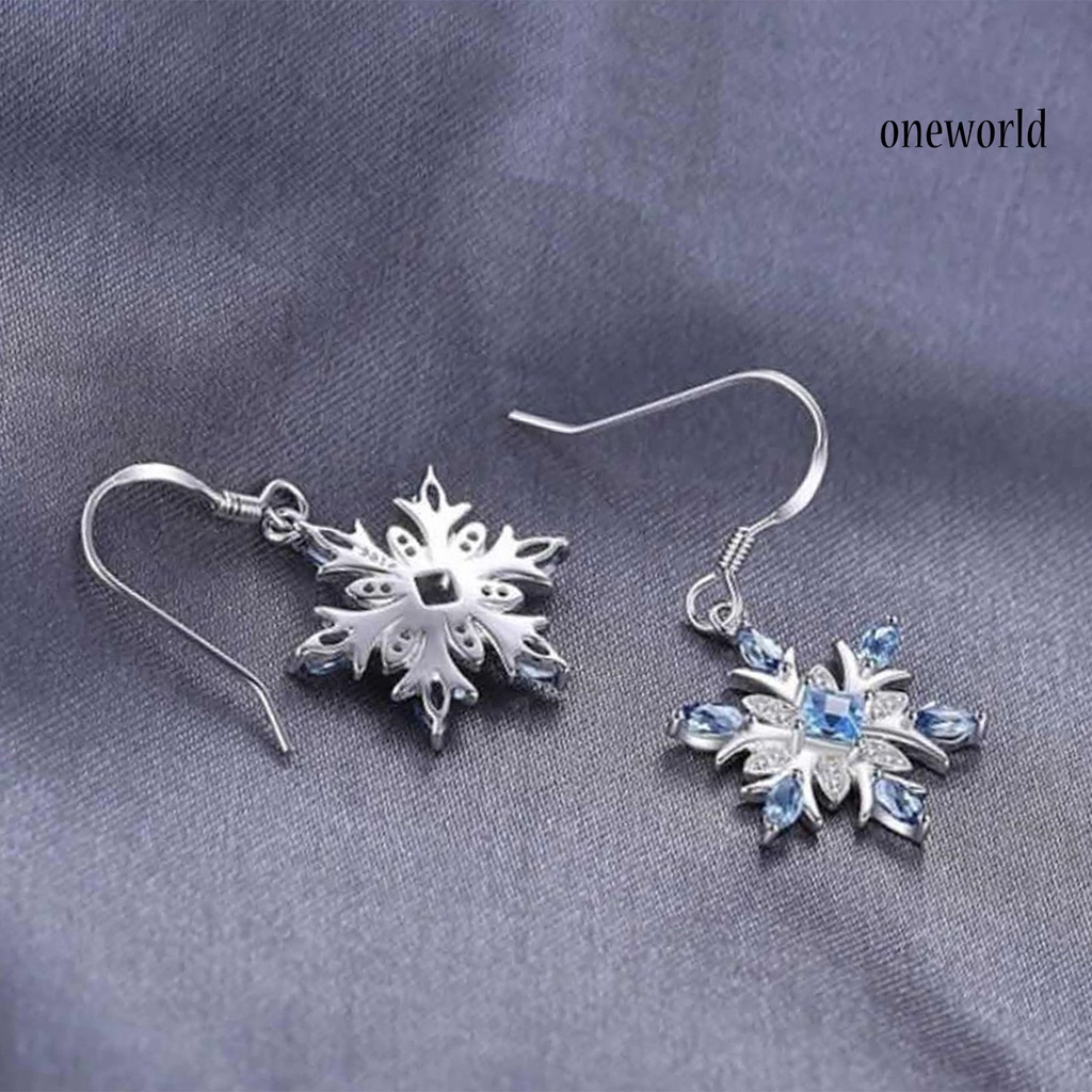 OW# 1 Pair Women Earrings Hook Elegant Lightweight Women Fashion Snowflake Hook Earrings for Home