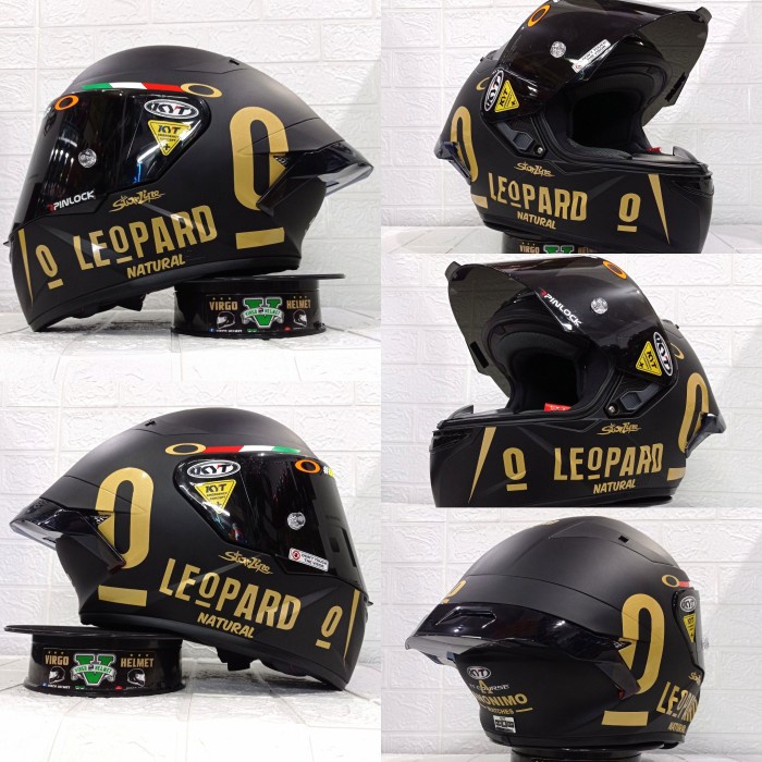 HELM KYT TT COURSE PAKET GANTENG STIKER LEOPARD KYT TT COURSE GANTENG