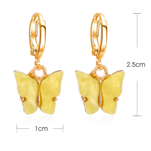 Anting-anting aksesoris fashion Warna anting kupu-kupu akrilik Fashion Korea Anting Tusuk