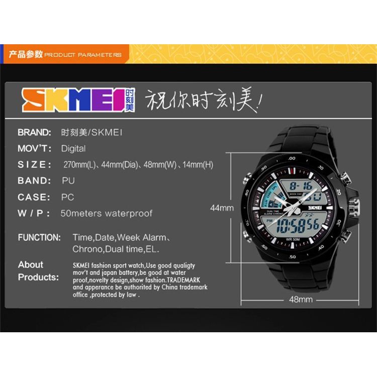 SKMEI 1016 Jam Tangan Pria Digital Analog Chronograph Anti Air WATCHKITE WKOS