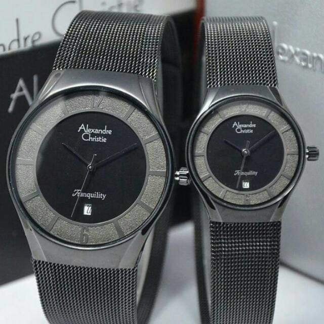 Jam Tangan Couple Alexandre Christie rantai pasir Ac8331 Original