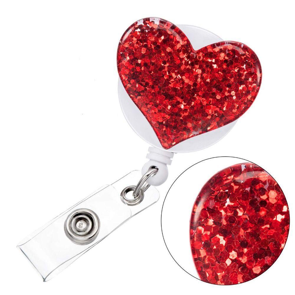 Lanfy Heart Badge Holder Tahan Lama ID Card Perawat Dokter Kartu Nama Name Tag Holder