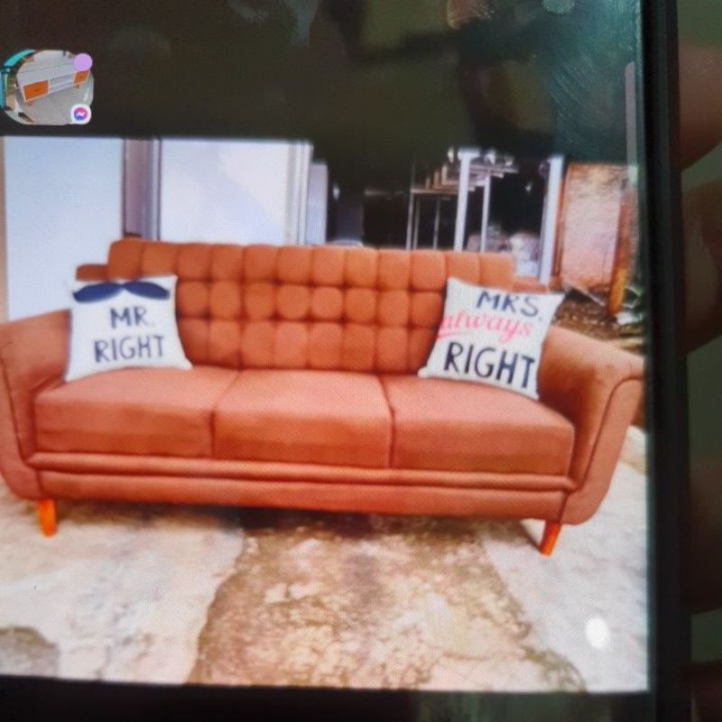 sofa retro 3 seat coklat