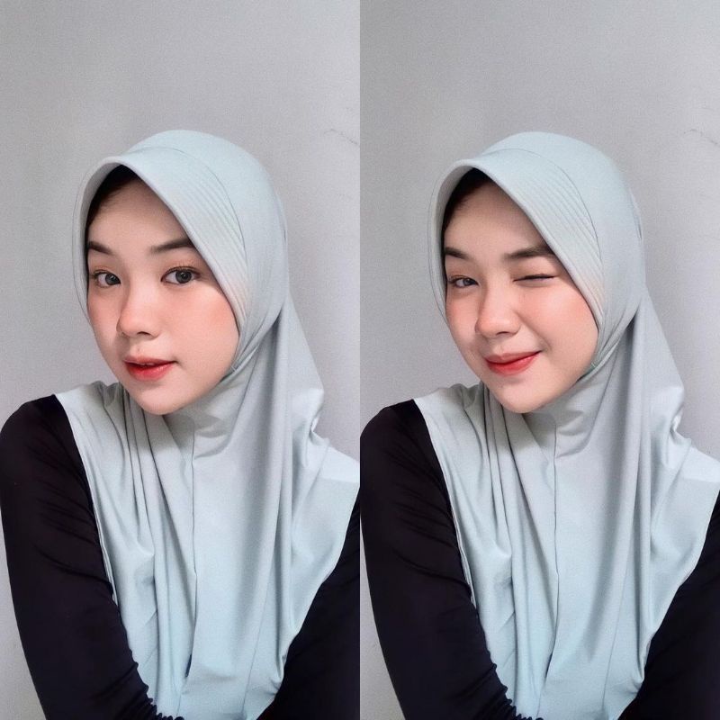 Jilbab Bergo Hamidah Jersy Premium Higt Quality // Hijab Sport // Jilbab Sport M