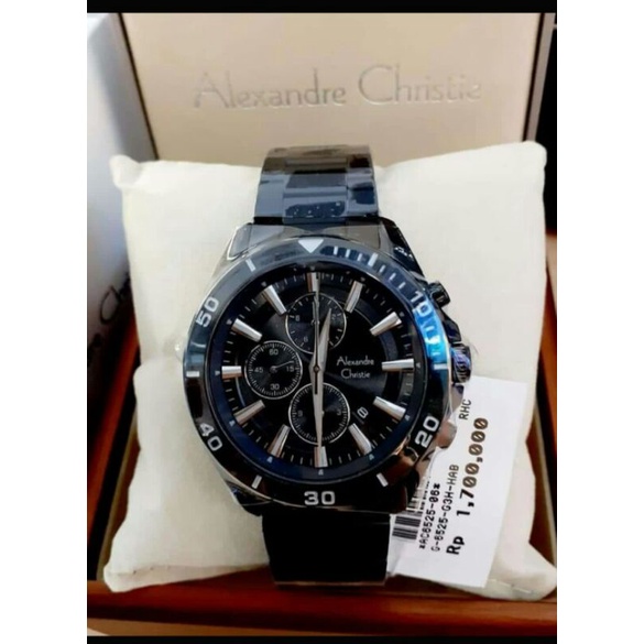 jam pria alexandre christie 6525 mc hitam
