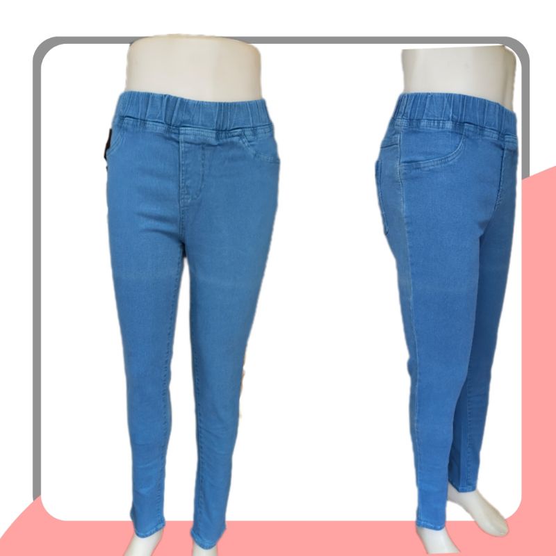 CELANA JEANS WANITA PREMIUM IMPOR PINGGANG KARET / jegging jeans panjang legging jeans panjang wanita terbaru terkini jins jean Jegging Jeans / Jegging / Jeans Skinny / Celana Jeans Wanita /