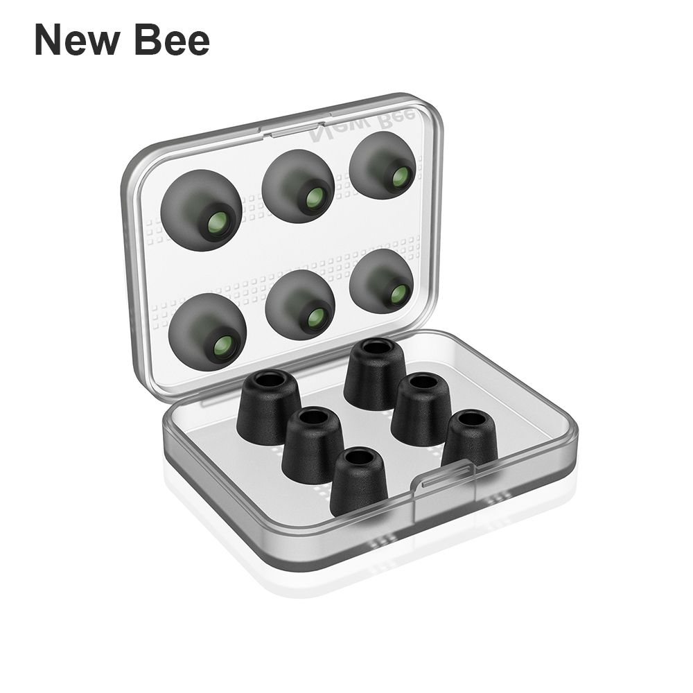 New Bee 3 Pasang Eartips Pengganti Bahan Memory Foam + 3 Pasang Earbud Silikon