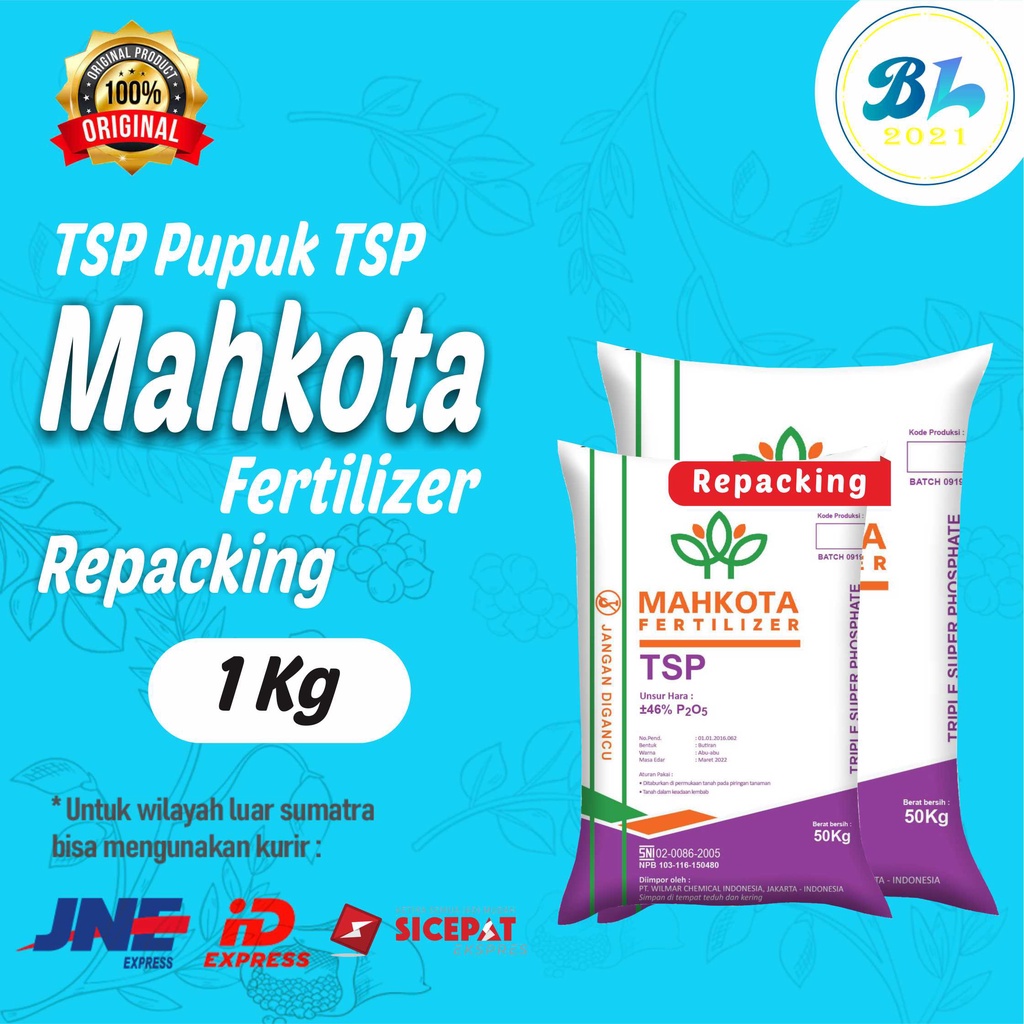 Pupuk TSP Mahkota Fertilizer Repacking 1kg