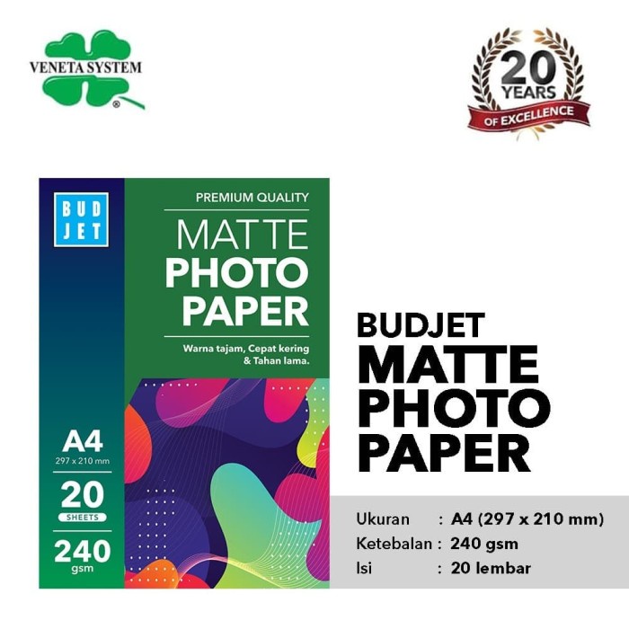 

(DISKON TERMURAH) Kertas Matte Photo Paper - Budjet Matte Photo Paper A4 240 GSM - Watermark Lucky