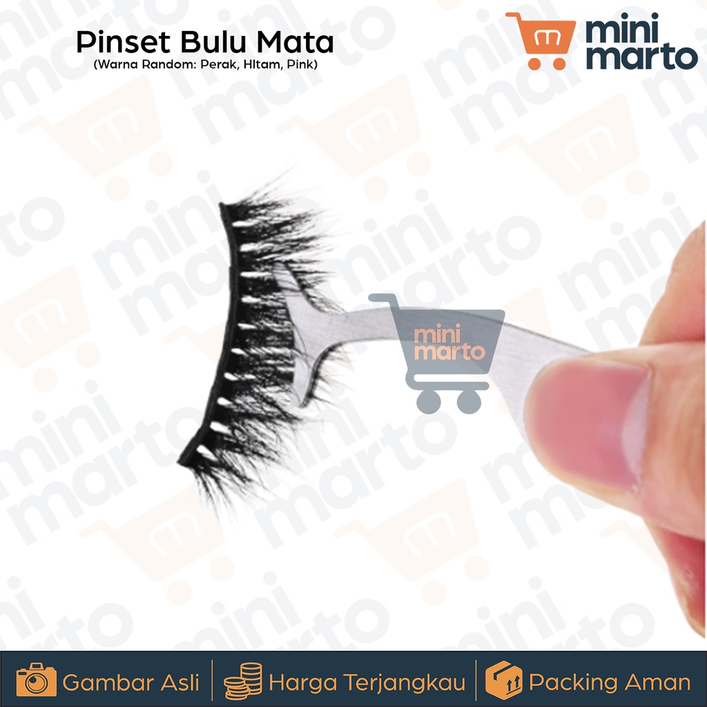 Pinset Bulu Mata Palsu Fake Eyelash Clip Pinset Naga Eyelash Clip Eye Lid Tweezer Stainless - Minimarto
