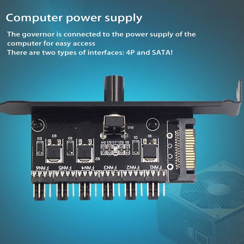 Antarmuka BT 4Pin Power Supply Chassis Fan Hub CPU Pendingin PWM Kontrol Suhu