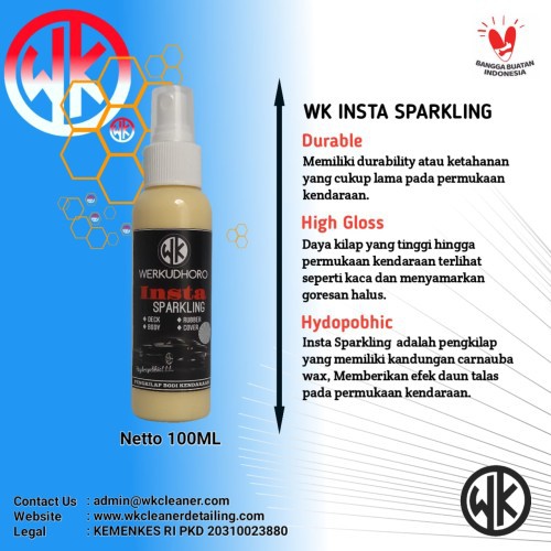 WK INSTA SPARKLING Pengkilap Body 100 Ml Di Jamin Kinclong Bener Original Efek Daun Talas Murah