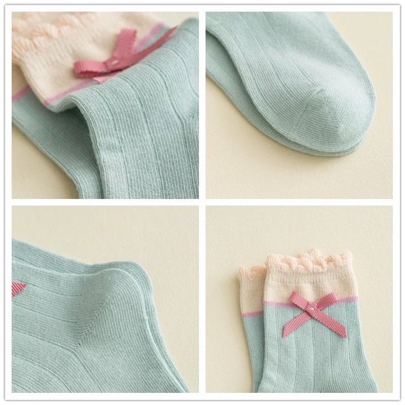 Kaos Kaki Anak Perempuan Pita Two Colours  Warna  / Girl Kid Socks