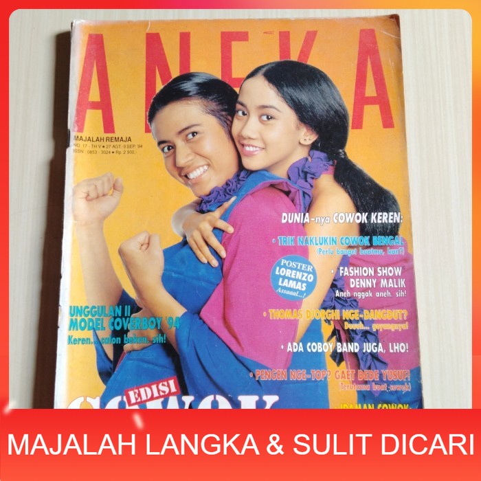 Majalah ANEKA RIA YESS No.17 Agu 1994 TEUKU RYAN & DAMITA + POSTER Langka