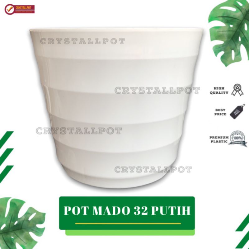 pot bunga tanaman Mado putih 26cm - lovenia 8032