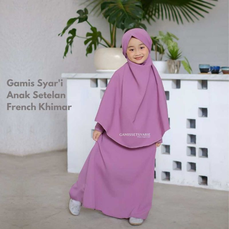Gamis Syar'i Anak Setelan French Khimar by Gamissetsyarie