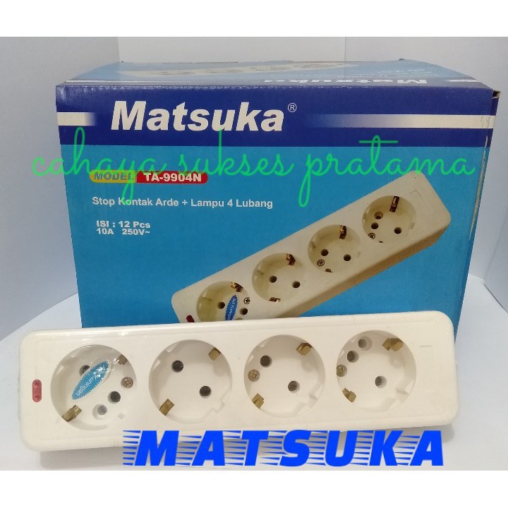 Stop Kontak Arde Lampu / Socket Kontak Arde Lampu 4 Lubang TA-9904 Matsuka