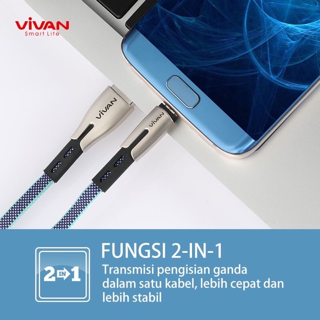 VIVAN Kabel Data BTKM Micro USB Fast Charging 2.4A - 100CM - Garansi Resmi 1 Tahun - BTK-M