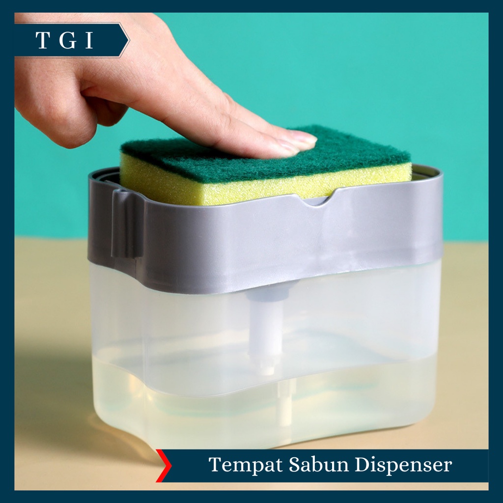 TGI - DISPENSER SABUN PRAKTIS | SOAP DISPENSER HOLDER SPONS CUCI PIRING 2 IN 1 | SPONGE HOLDER