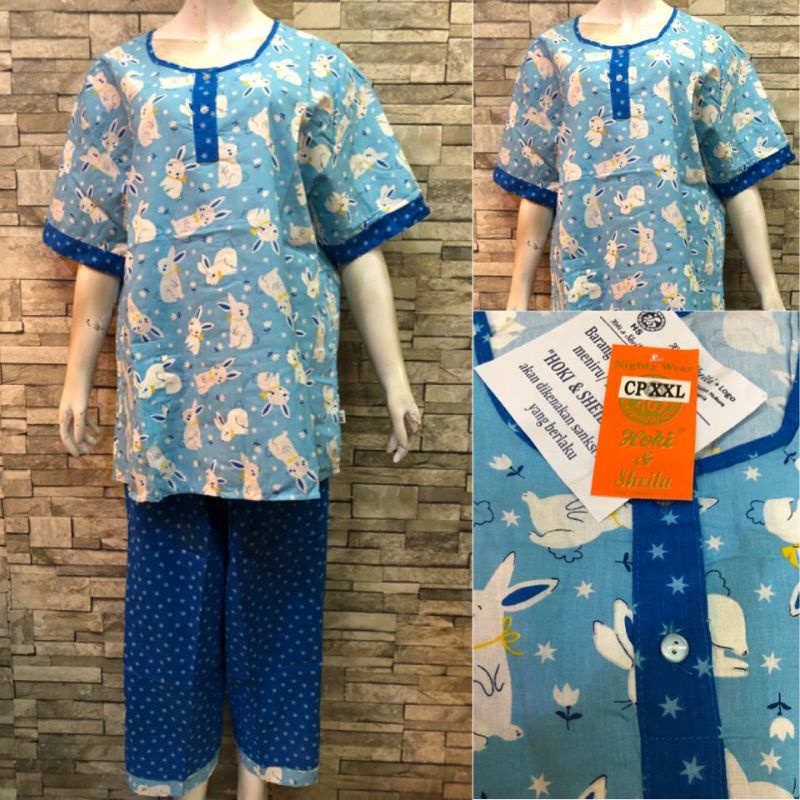 JUMBO HOKI SHEILA CP KATUN PIAMA | BAJU TIDUR MURAH-23