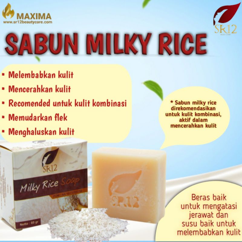 Jual MILKY RICE SOAP SR12 / SABUN BERAS SUSU SR12 / SABUN PENCERAH