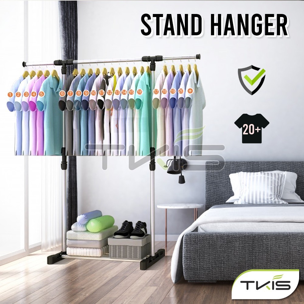 TKIS Stand  Hanger Single Rak Baju  stainless Dekorasi  Rumah 