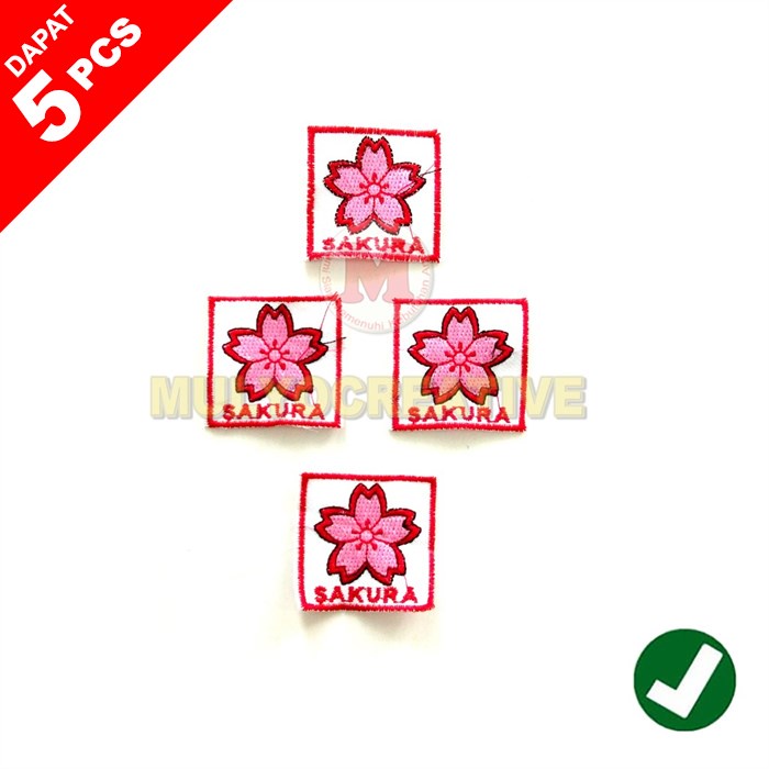 Bordir Tanda Regu Pramuka Murah - Bordir Regu Bunga Sakura Murah 5 pcs