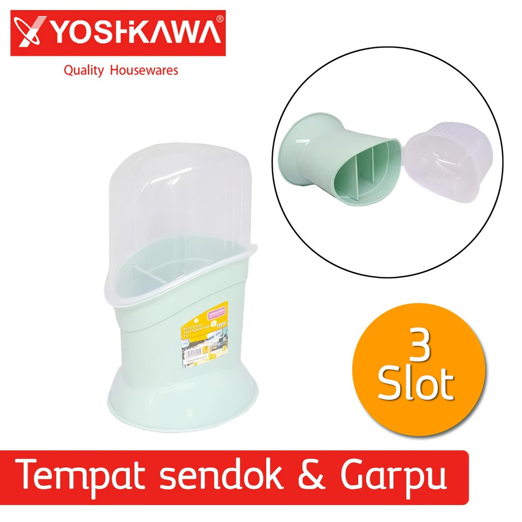 

YOSHIKAWA Tempat Sendok Peralatan Makan Cutlery Storage EVL-ST-03 Hijau
