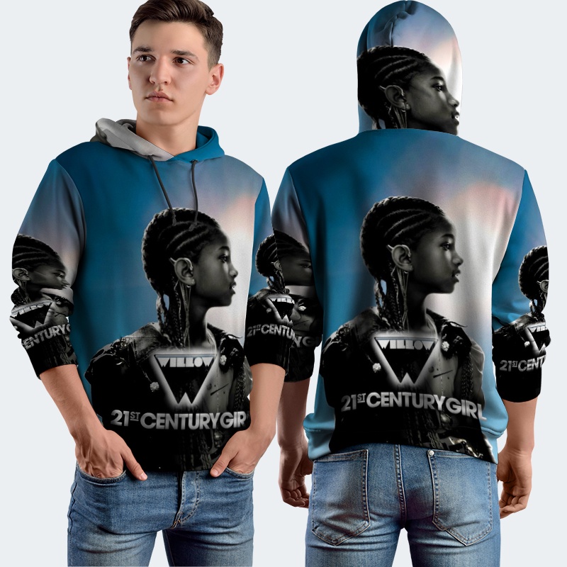 Jaket Hoodie Fullprint Willow Smith Bahan Polyester Jersey