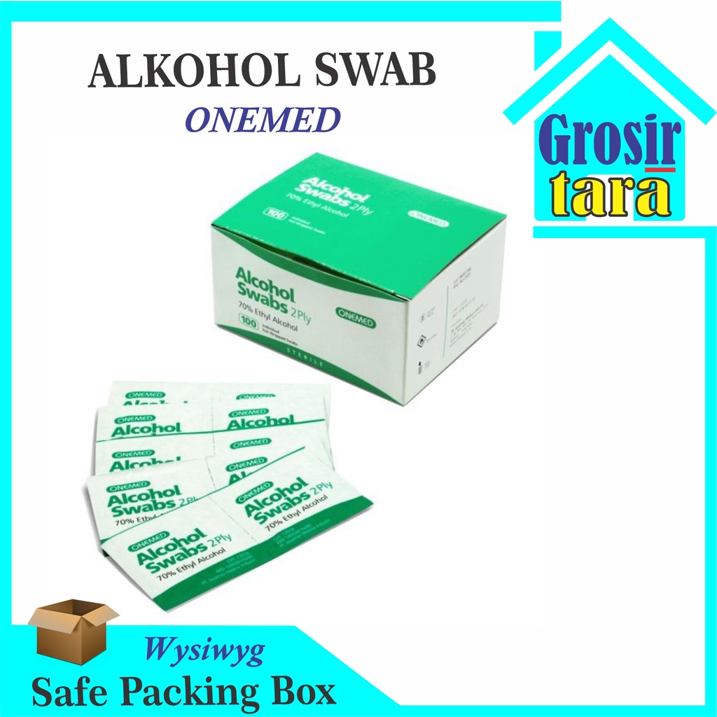 ALKOHOL SWAB isi 100pcs alcohol swabs Tissue Onemed 100 Pcs tisu basah Medis Steril