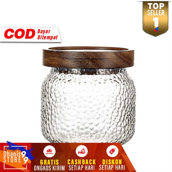 Toples Kaca Penyimpanan Makanan Glass Storage Jar Transparan Kedap Udara Perlengkapan Dapur Tempat Simpan Snack