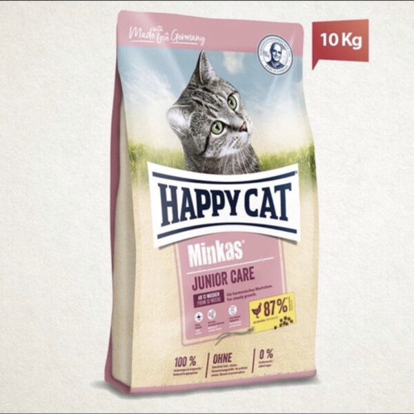 Minkas Junior Care Happy Cat Food 10kg Makanan Kucing Kitten Dry 10 kg