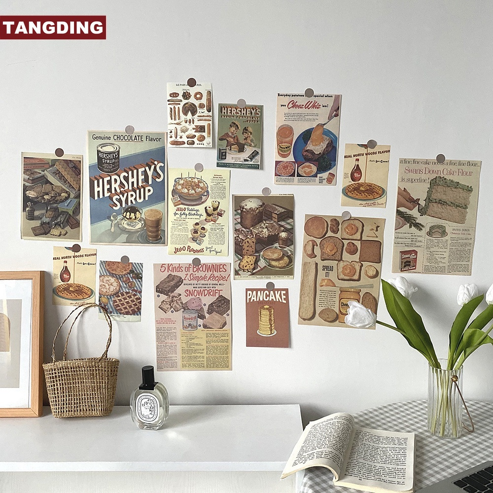 【COD Tangding】INS Vintage Poster Gourmet Bread Background Wall Decoration Card