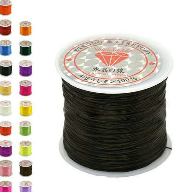 Tali Benang Karet Elastis 60 Meter Super Kuat Untuk Manik Manik Gelang Kalung